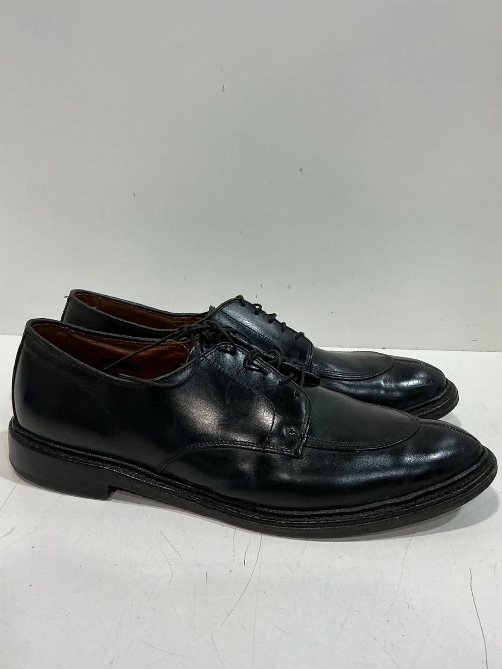Men's Allen Edmonds Walton Black Leather Split Toe Lace-Up Dress Shoes Size 11.5